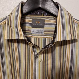 Thomas Dean Striped Long Sleeve Button Up Shirt XL